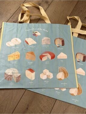 Homegoods TJMaxx Marshalls Viral Cheese Assortment Tote Bags Set of 2 NWOT